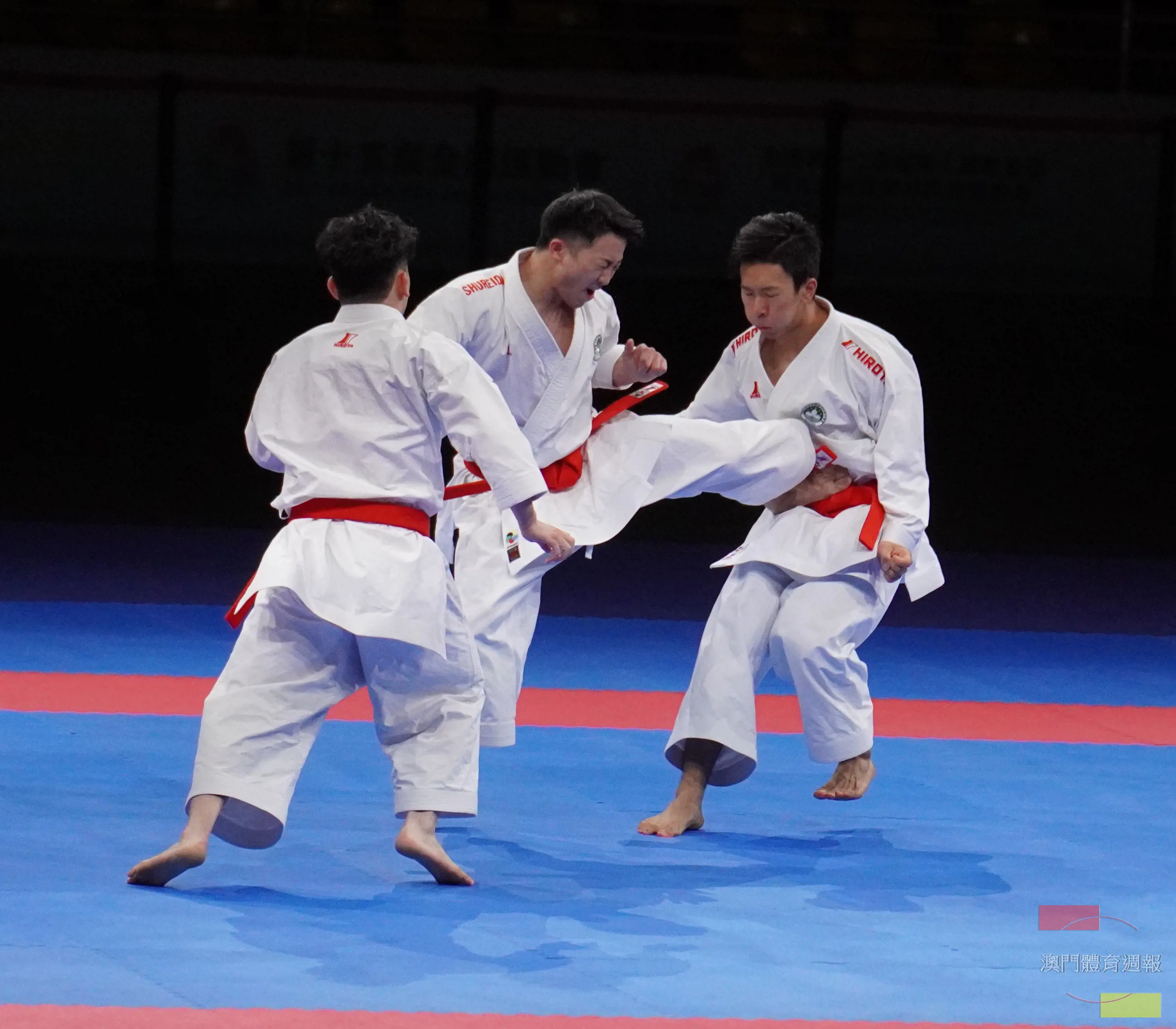 A1 男子團體型澳A隊郭建 (中)恆與隊友演示中.JPG